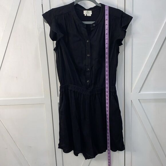 Kate Spade Crepe Romper Cap Sleeve With Ruffle Detail Black Size 8 - Picture 13 of 16